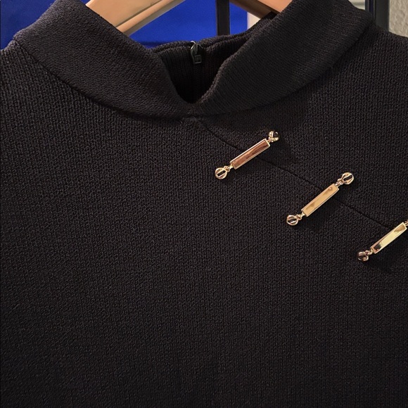 St. John Santana Knit Dress with Gold Details - Picture 5 of 13